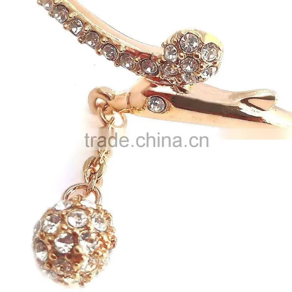 Hot Sale 18k Rose Gold Bangle With Drop Down Charm Ball photo-2