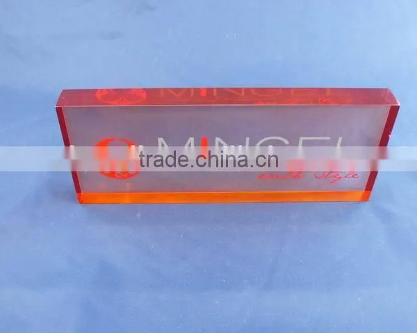 Custom Colored Acrylic Block With Logo photo-2