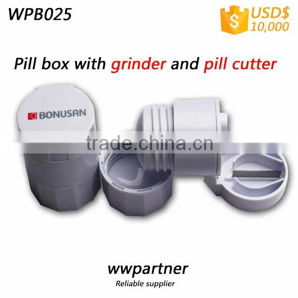 3 Compartment Pill Cutter Custom Printed, 2 Compartment for Pill photo-4
