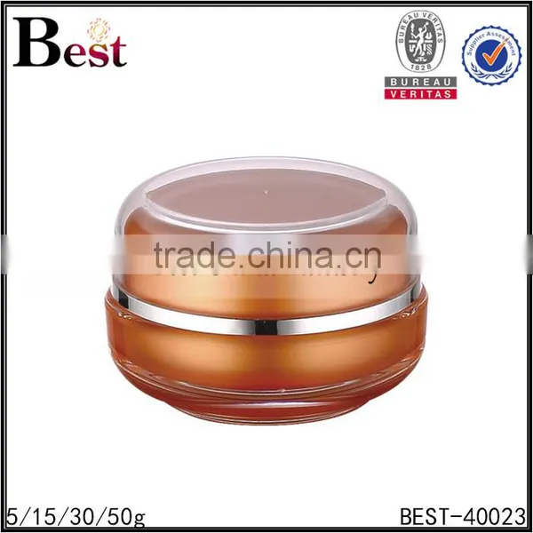5/15/30/50g round orange colorful double wall acrylic jar plastic personal care cosmetic screen surface packaging