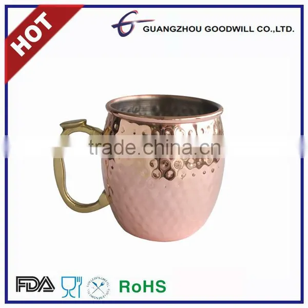2016 FDA Safe Stainless Steel Hammered Copper Plated Moscow Mule Mug photo-4