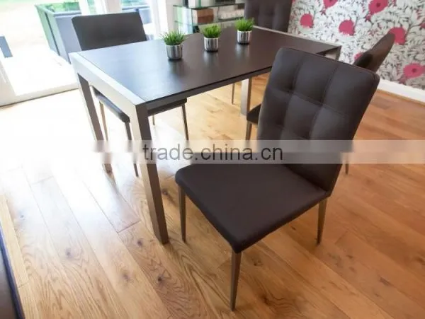 DC-2513 Colorful Modern High Quality White Leather Dining Chair With Brushed Steel Legs photo-2