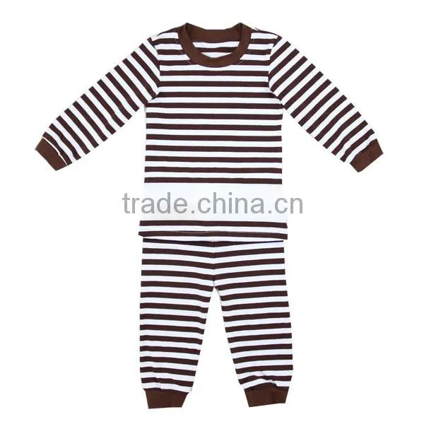2016 Pajamas Set for Baby Toddler Children Boutique Winter Clothing Cotton Girls Pajamas Wine Striped Pajamas Kids photo-3