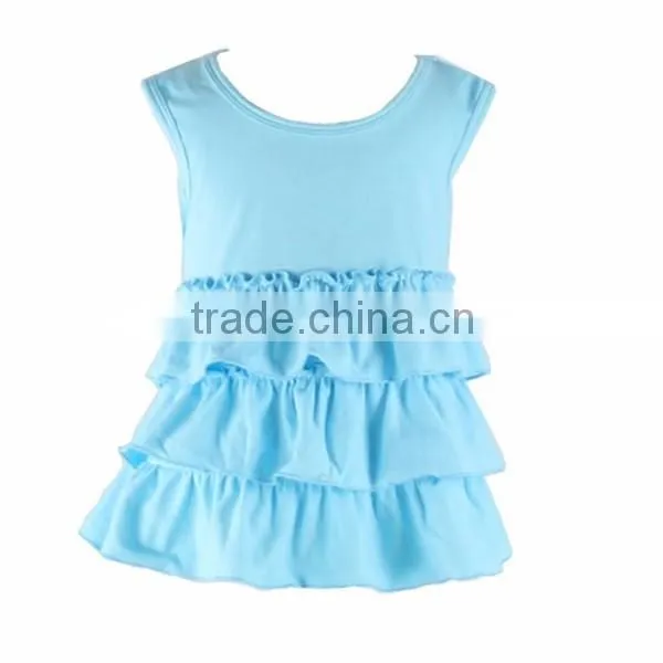 Wholesale High Quality With Cheap Prices Boutique Cotton Knit Solid Blank Ruffle Sleeveless Fashion Kid Girl Mini Skirt photo-2