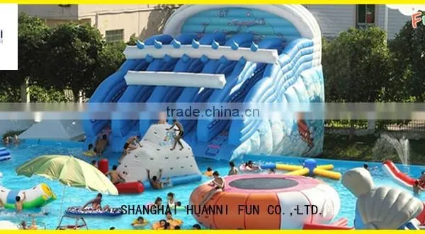 Inflatable Bounce House Water Slide , Inflatable Big Swiming Pool