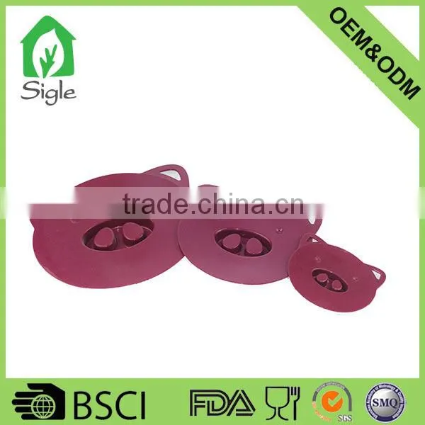 Anti-leak Silicone Cute Pig Shape Bowl Lid Cup Cover Coffee Lid Custom Size Personalize Lid photo-4