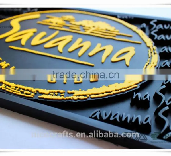 Custom 2016 OEM Branded High Quality PVC Rubber Bar Mat photo-3
