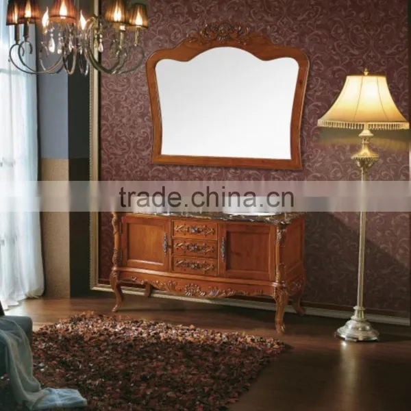 Antique Solid Wooden Floor Mounted Bathroom Cabinet photo-4