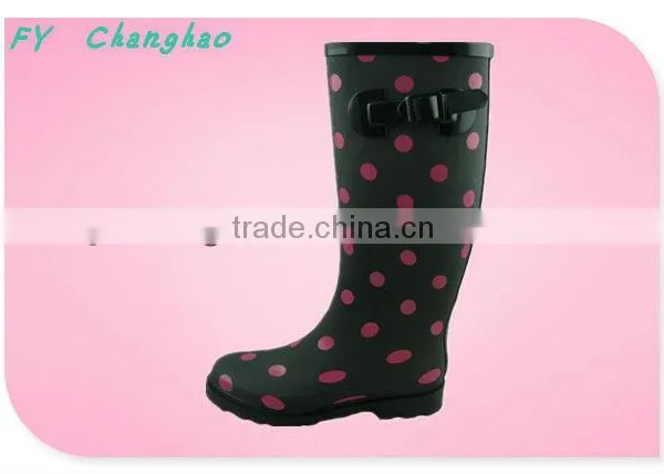 Women Dot Style Rubber Rain Boots photo-4