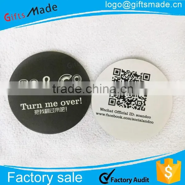 Round or Square Promotional Absorbent Hotel Paper Coaster With Custom Logo Printed photo-2