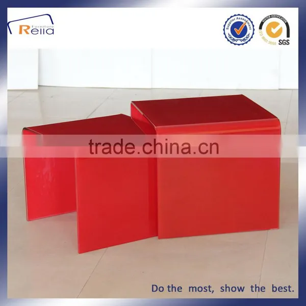 Fashion Design Special Shape All Glass Transparent Coffee Table Glass Top 1+1 Cafe Table photo-2