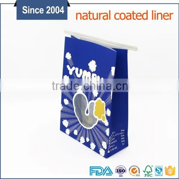 High Quality Reusable Kraft Paper Bag With Tin Tie for Popcorn