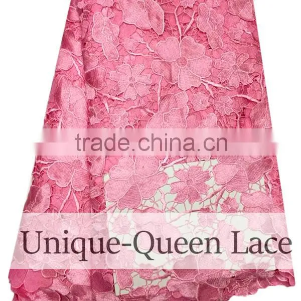 2016 Best Quality African Guipure Lace Fabric / Unique Fancy Cord Lace Fabric /guipure Cord Lace Fabric photo-4