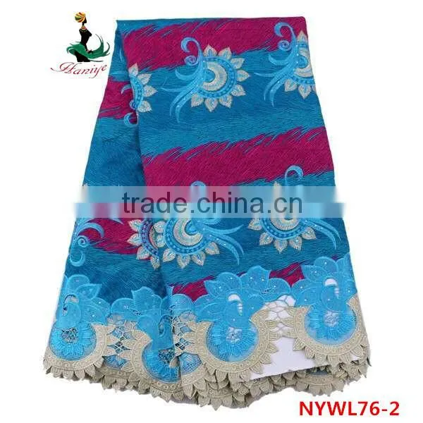 Wholesale Women Dress Wax Lace Fabric/ Lace Fabric Mix With Holland Wax photo-2