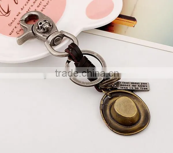 Small Leather Gifts for Boyfriend Vintage Leather Keychain