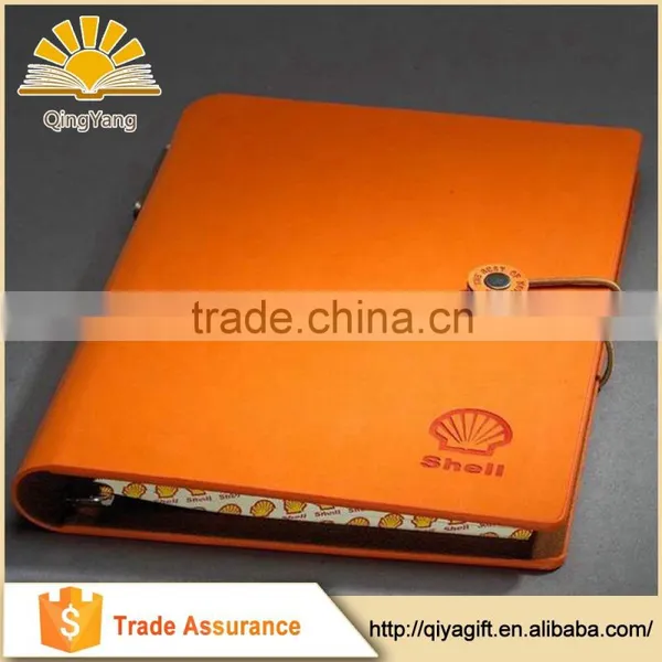 High Quality 6-Ring Binder Leather Notebook With Elastic Band photo-5