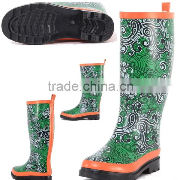 New Design Waterproof Rain Boot, Fantastic Green Botas Rain Shoe for Women photo-2