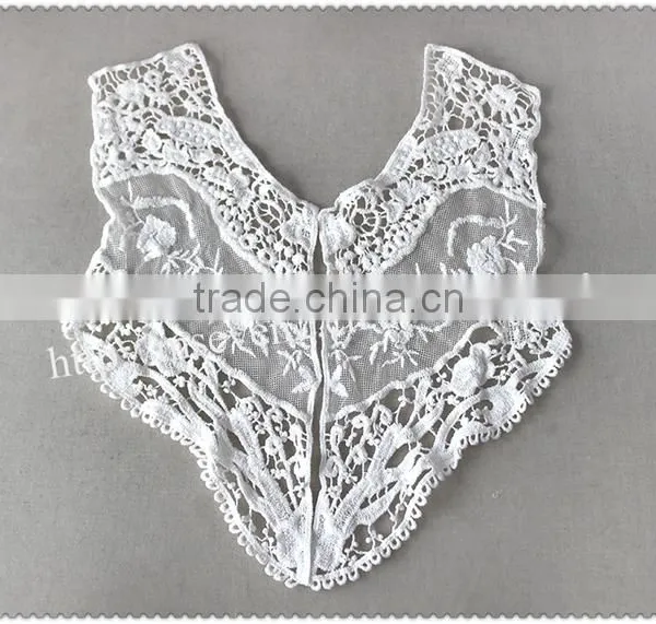 Hot Sale Fashion White Hollow Embroidery Cotton Neckline for Apparel photo-2