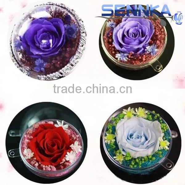 Handmade Pink Preserved Rose Hanging Thread Keychain Natural Preserved Flower photo-6