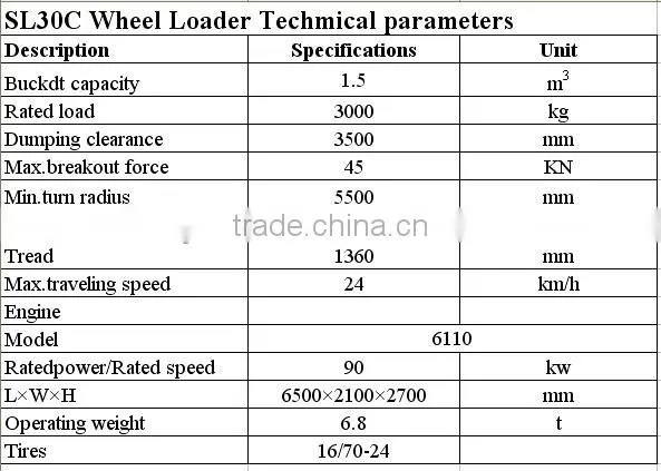 Yineng Brand 3ton 1.5CBM Small Wheel Loader SL30C in Stock for Sale photo-3