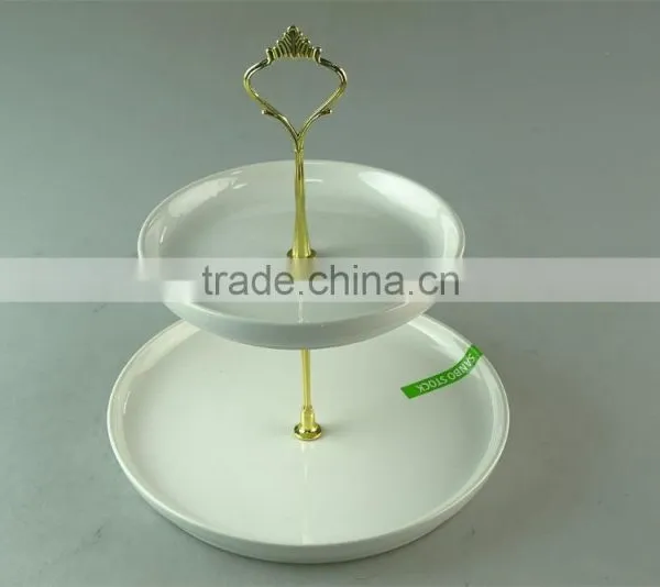 2-tier Ceramic Stand Holder Snack Plate for Party in Stocklots photo-2