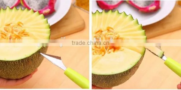 Wholesale Stock Dual Purpose Stainless Steel Wave Dig Flesh Knife photo-5