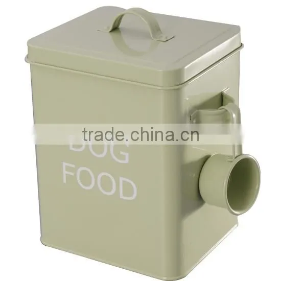 LARGE DOG FOOD CONTAINER With Scoop FOR PET Feeder Metal Tightly Lid Storage Bin photo-3