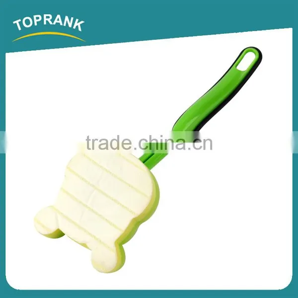 Toprank Top Selling Colorful Long Handle Cute Bear Shaped Kitchen Dish Washing Scouring Pad Soap Sponge Pad photo-3