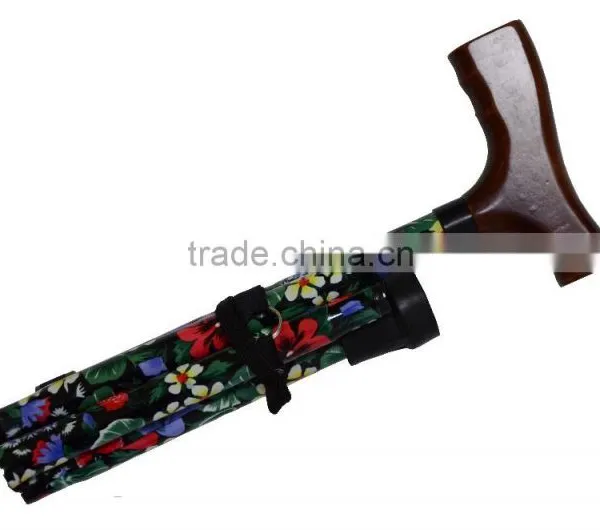 Folding Walking Cane, Old Man Walking Stick With Wood Handle SZ17016F photo-2