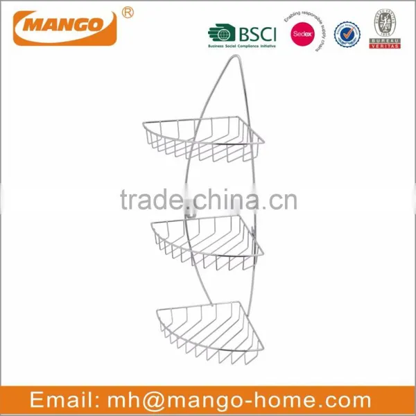 Chrome Plating Metal Wire Bathroom Corner Shelf photo-5