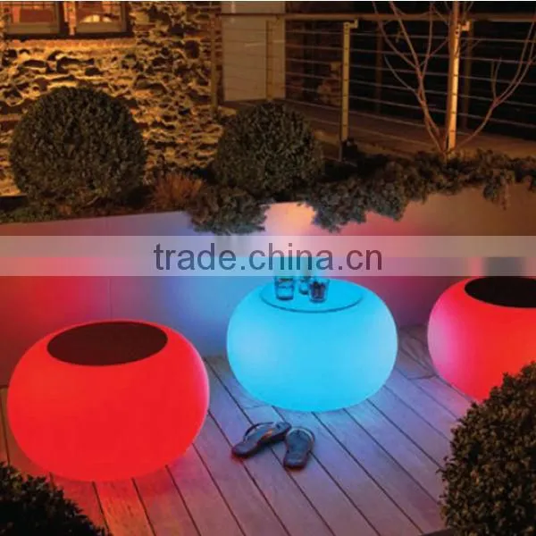 58*58*49cm Used Home Bar Furniture LED Lighting Round Coffee Shop Table With Chair photo-3