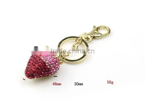 Wholesale Heart Shaped Metal Keyring Rhinestone Key Chain KY07-0006