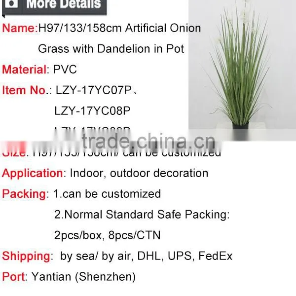 Artificial Potted Grass Onion Grass With Dandelion Flower for Indoor Decortaion photo-6