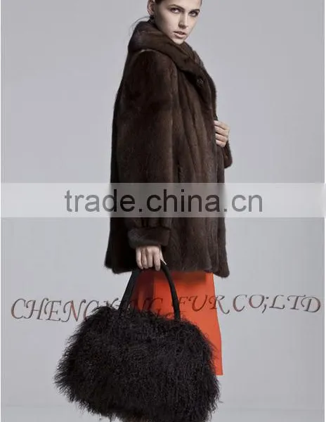 CX-H-24F Newest Fashion Real Tibetan Lamb Fur Lady Handbag Female Bag photo-6