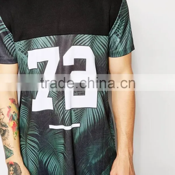 Palm Tree Printing Longline t Shirts for Man photo-3