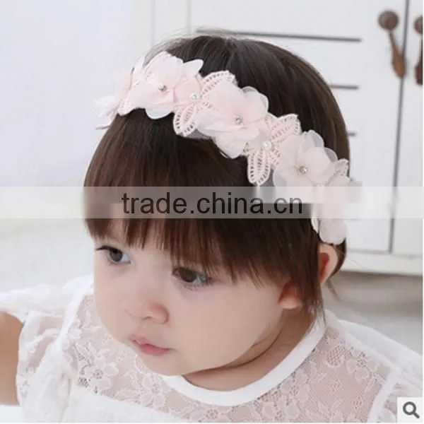F10002N Wholesale Baby Headband Lace Flower Hair Band Fashion Baby Girls Hair Accessory photo-3