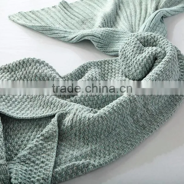 HOT Selling Yarn Knitted Mermaid Sofa Tail Blanket Handmade Crochet Fish Tail Blanket Soft and Comfortable Sleeping Bag photo-4