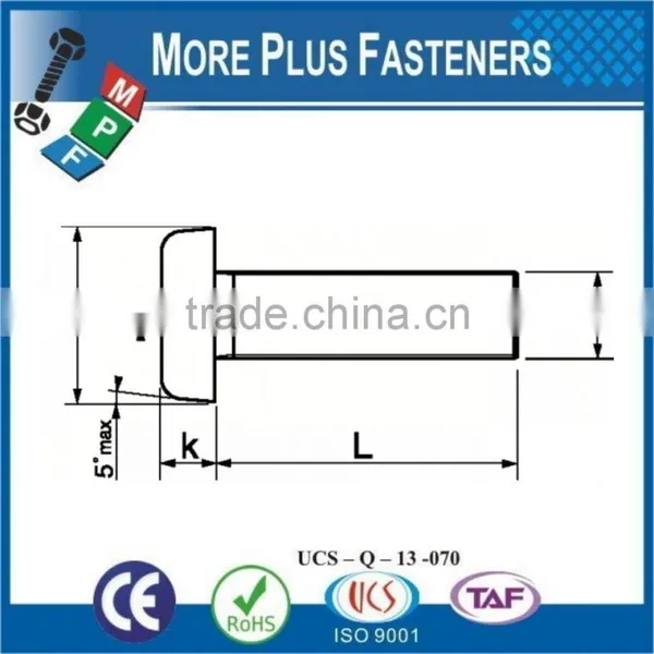 Made in Taiwan DIN 85 ISO 1580 Slotted Pan Head Machine Screw DIN 85 photo-4