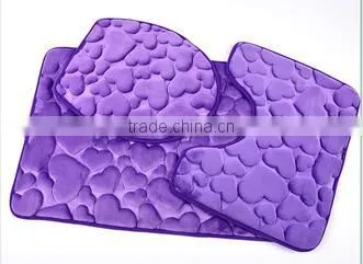Microfiber Memory Foam Bathroom Use 3 Piece Bath Mat Set