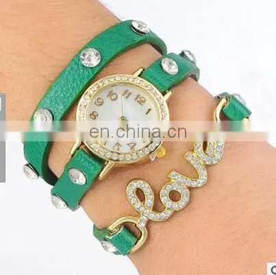 Newest Design Women Watches Retro Faux Leather Quartz Wristwatch With Bronze LOVE Word Luxury Watches Ladies photo-3