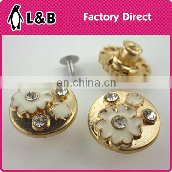 Latest Design Fashion Custom Jeans Button Silver Metal Botton Glass Stone photo-3