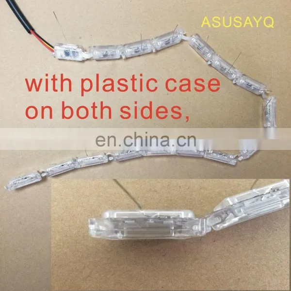 2017 HOT 60cm Crystal Extendable Led Flexible Drl With Flow Turn Signal 16leds White Amber Car Daytime Running Light Headlight photo-4