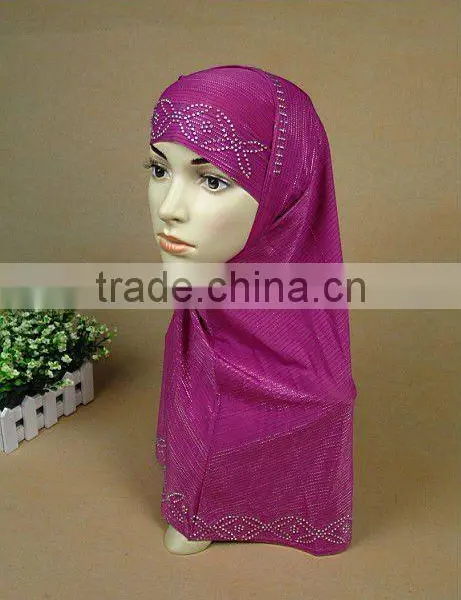 A323 Popular Hot Sale Silver Arab Hijab;muslim Hijab