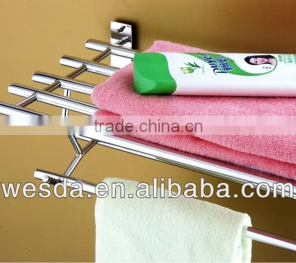 Wesda Stainless Steel and Alloy Bathroom Towel Shelf & Clothes Shelf A088 photo-4
