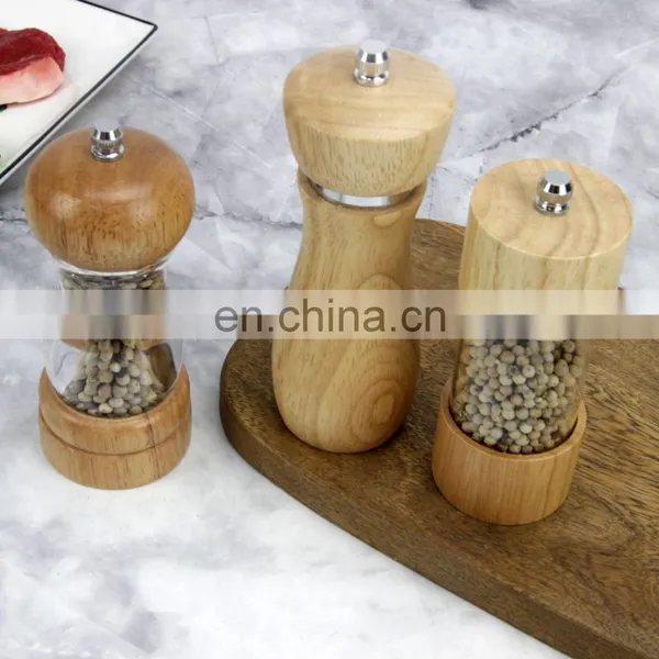 Food Grade Salt And Pepper Grinder Spice Mill Grinder Bottles Shaker With Wooden And Ceramic Mechanism photo-2