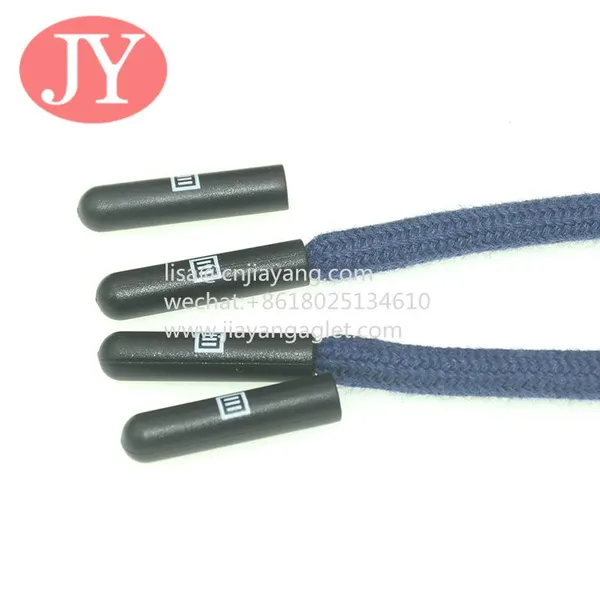 23mm Glossy Plastic Shoelace Aglet Round Polyester Drawstring With OEM Shoelace Buckle photo-3
