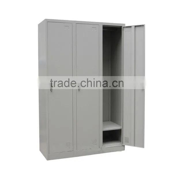 Easy Assemble Knock Down Metal 3 Door Metal Lockers Storage Cabinets/metal Clothes Cabinet photo-3