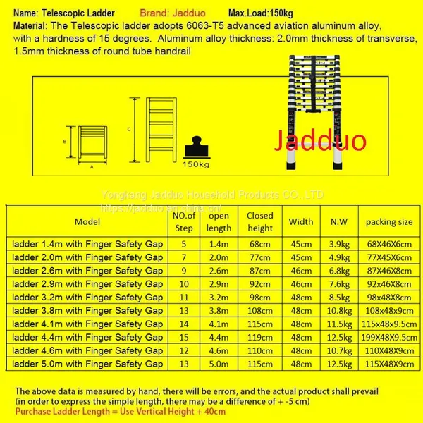 Single Telescopic Ladder With Finger Safety Gap photo-2