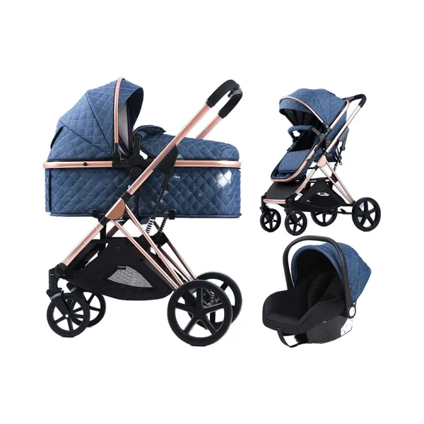 Popular Luxury 0-36 Months Baby High Quality Multi-functional Travel Cart 3 in 1 Strollers Prams With Optional Car Seat for Kids