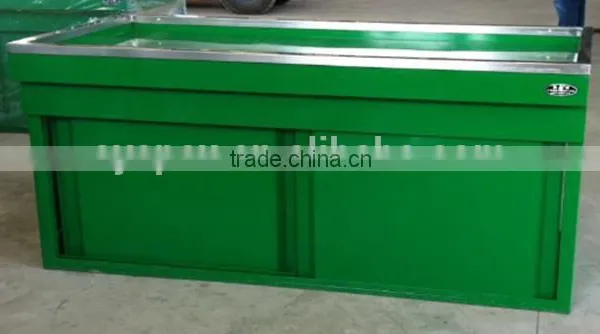 APEX Supermarket Green Sliding Door Vegetable Fruit Display Shelf